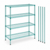 Thumbnail image #3 for EagleGard 4-Tier Stationary Starter Wire Shelving Unit, 72W x 24D x 74H, EAGLEgard Hybrid Epoxy Finish