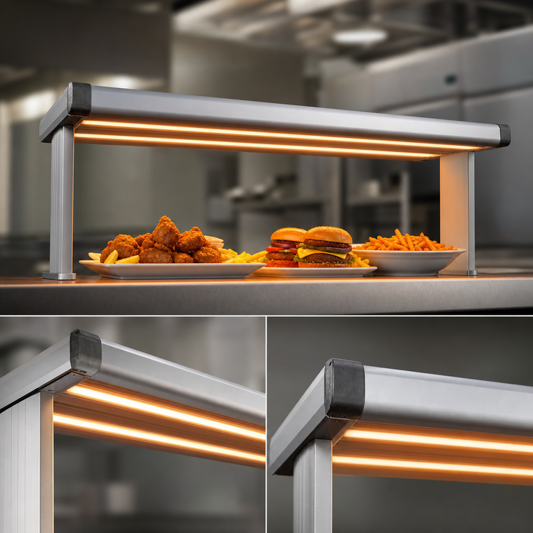 Product image #3 for Hatco Glo-Ray Designer Lighted Dual Strip Heat Lamp, 45-1/2 Inch Wide, Aluminum