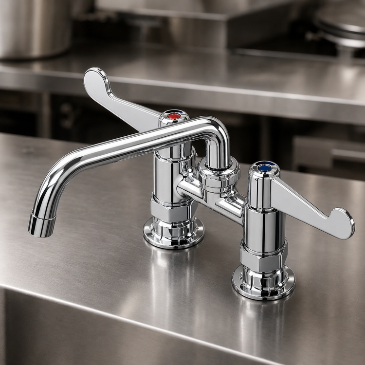 Product image #3 for equip 4-Inch Deck Mount Manual Faucet with 8-Inch Swivel Swing Nozzle
