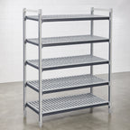 Thumbnail image #3 for Cambro Camshelving® Elements EXSK2436V5480 5-Shelf Vented Universal Shelf Kit, 24 x 36 in, Speckled Gray, Camguard Protection