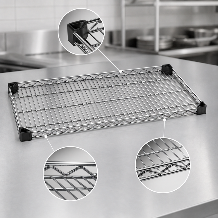 Product image #3 for Eagle Group QuadTruss Quad-Adjust 48 Inch x 24 Inch Stainless Steel Reverse Mat Wire Shelf
