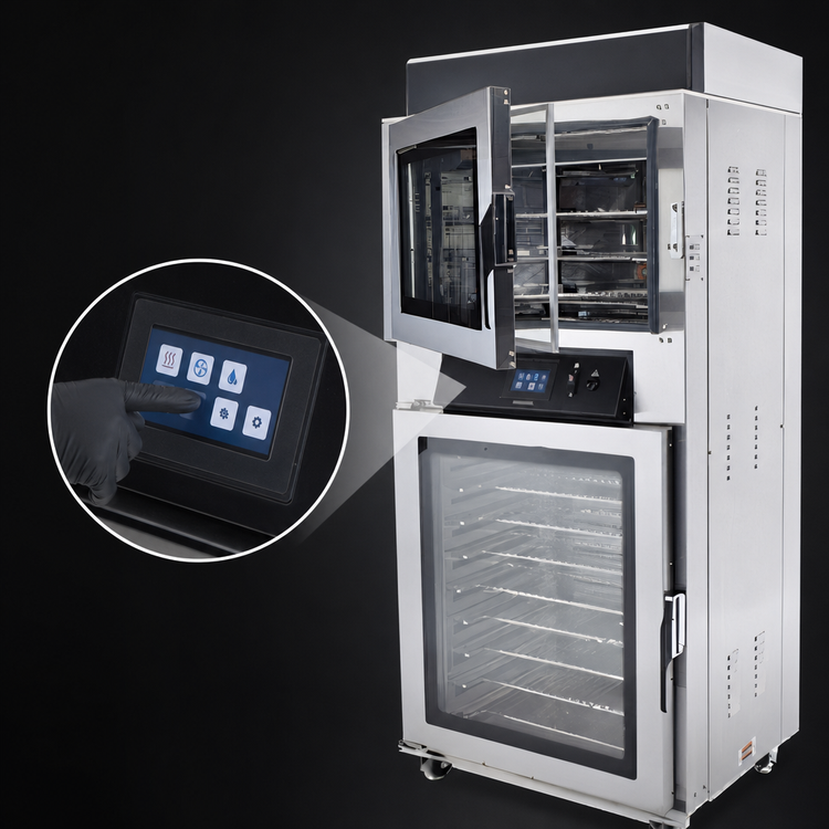 Product image #3 for NU-VU QBT-3/9 Full-Size Electric Oven/Proofer Combination with Touchscreen Controls, 3-Pan Oven and 9-Pan Proofer