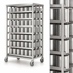 Thumbnail image #3 for Dinex DXPCSR84 Mobile Can Rack for 84 #10 Cans, Aluminum with Stainless Steel Top