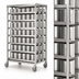 Thumbnail image #3 for Dinex 84-Can #10 Mobile Can Rack with Stainless Steel Top and 4-Inch Casters