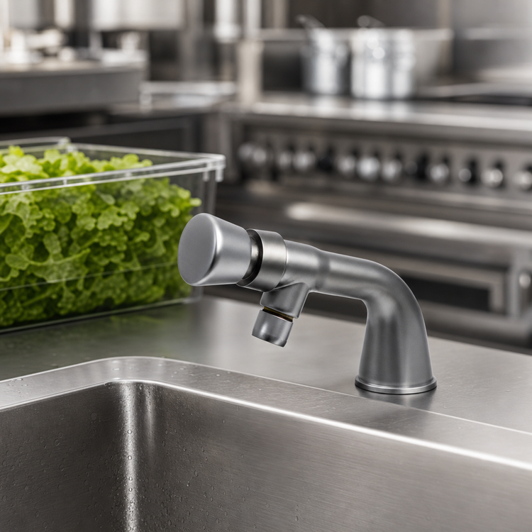 Product image #3 for Advance Tabco K-190 Lead-Free Single-Hole Deck-Mounted Metering Faucet
