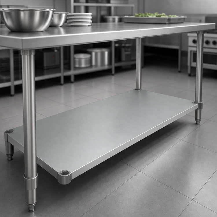 Product image #3 for Elite Series 84" x 24" Galvanized Undershelf Accessory for Work Tables