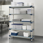 Thumbnail image #3 for Metro MetroMax 4 5X567G4 5-Shelf Stationary Starter Polymer Shelving Unit, Open-Grid, 60 x 24 x 74 Inches, Blue