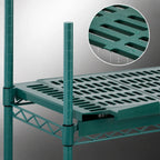 Thumbnail image #3 for Eagle Group QuadPlus QPF-2160VG-GL 60 x 21 Inch Louvered Green Polymer Shelf Mat with Wire Frame Case of 2