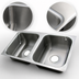 Thumbnail image #3 for Advance Tabco Smart Series™ 2-Compartment Undermount Sink Bowl, 14 x 16 x 12 Inch, 18 Gauge 304 Stainless Steel