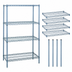 Thumbnail image #3 for Quantum 30-Inch W x 14-Inch D x 54-Inch H Stationary Wire Shelving Starter Kit with 4 Shelves and 4 Posts, Gray Epoxy Antimicrobial Finish