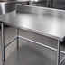 Thumbnail image #3 for Advance Tabco 144-Inch x 36-Inch 16-Gauge 430 Stainless Steel Work Table with 5-Inch Backsplash and Galvanized Base