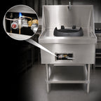 Thumbnail image #3 for Town Equipment MasterRange M-1-JR-N 30-Inch Chinese Natural Gas Wok Range with 1 Brick-Lined Chamber, Mobile Stainless Steel Design