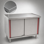 Thumbnail image #3 for Eagle Group Spec-Master CBH3036SEM Enclosed Stainless Steel Work Table, Hinged Doors, 36W x 30D, 14-Gauge 304 Top, Marine Edge