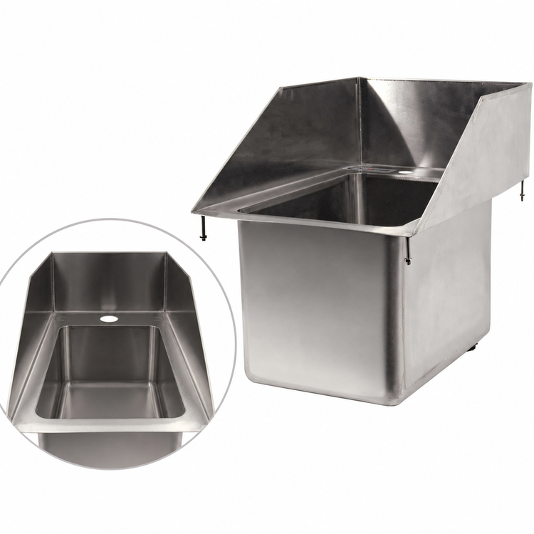 Product image #3 for Omcan USA Single-Compartment Drop-In Stainless Steel Sink, 10 x 14 x 10-Inch Bowl, 6-Inch Splash