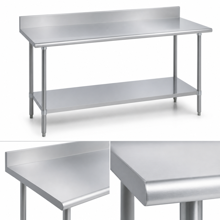 Product image #3 for Duke 108-Inch x 36-Inch Stainless Steel Work Table with 5-Inch Riser and Undershelf
