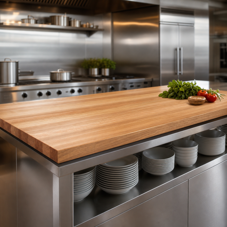Product image #3 for Appalachian Red Oak Edge Grain Island Countertop, 120 x 36 x 1-1/2 Inches, Penetrating Oil Finish