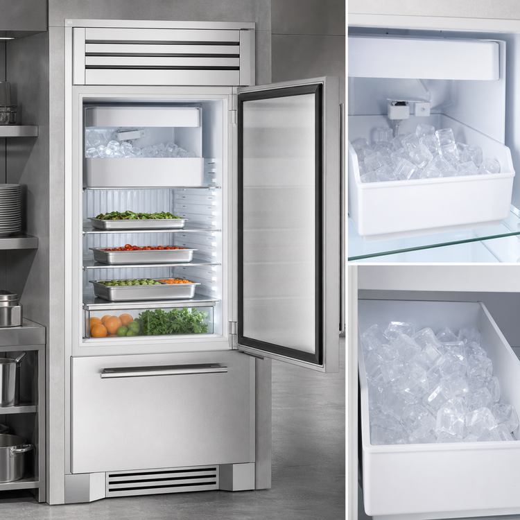 Product image #3 for True Residential 36-Inch One-Section Upright Refrigerator/Freezer Column with Bottom Freezer, Built-In Ice Maker, Left-Hinged Stainless Steel Solid Door