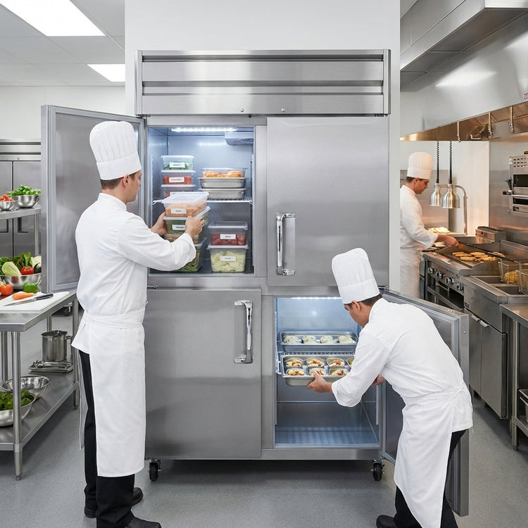 Product image #2 for Continental D2FENPTHD Designer Line Two-Section Pass-Thru Freezer with Half-Height Doors