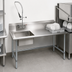 Thumbnail image #3 for BK Resources 26-Inch Straight Left-to-Right Soiled Dish Table with Pre-Rinse Sink and Galvanized Legs
