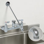 Thumbnail image #3 for John Boos PBF-SS-6-X Wall-Mount Service Sink Faucet, Vacuum Breaker Hook Nozzle, 4-Inch Spout, 8-Inch Centers, Pail Hook