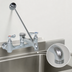 Thumbnail image #3 for John Boos Wall-Mount Service Sink Faucet with Vacuum Breaker Hook Nozzle, 8-Inch Centers, Pail Hook, and Top Support Arm