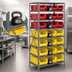 Thumbnail image #3 for Quantum Heavy-Duty Stationary Wire Shelving Unit with 8 Shelves and 24 Storage Bins, 24 x 36 x 75 Inches