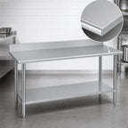Thumbnail image #3 for Duke Manufacturing 316-3060-5R 16-Gauge Stainless Steel Work Table with Riser and Galvanized Undershelf, 60 x 30 x 36 Inches