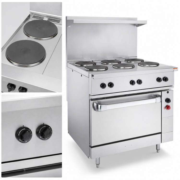 Product image #4 for Vulcan 36-Inch 240V Electric Restaurant Range with 2 French Hotplates, 24-Inch Griddle, and Standard Oversized Oven