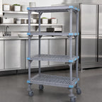 Thumbnail image #3 for Quantum Millenia QPM246086VS-4 Mobile Polymer Starter Shelving Unit, 4 Shelves, 60W x 24D x 86H, Gray