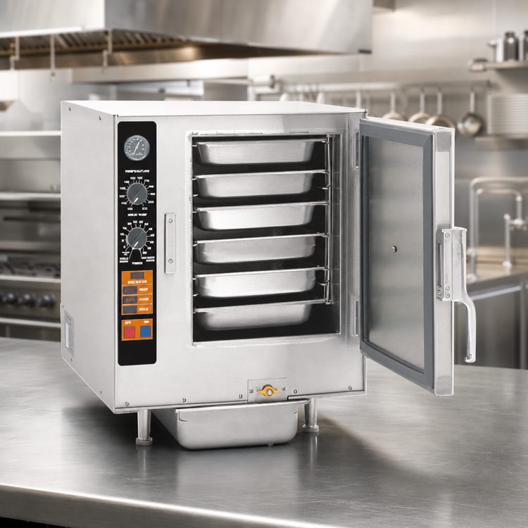 Product image #3 for Groen Intek XS-240-8-1 Boilerless Connectionless Electric Countertop Convection Steamer, 6-Pan, 240V