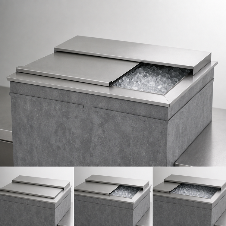Product image #3 for Top Shelf DI30IC 32-Inch Wide Drop-In Ice Chest with Sliding Cover, 65 lb. Capacity