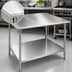 Thumbnail image #3 for Advance Tabco 72 Inch x 36 Inch 16 Gauge 304 Stainless Steel Work Table with Adjustable Undershelf