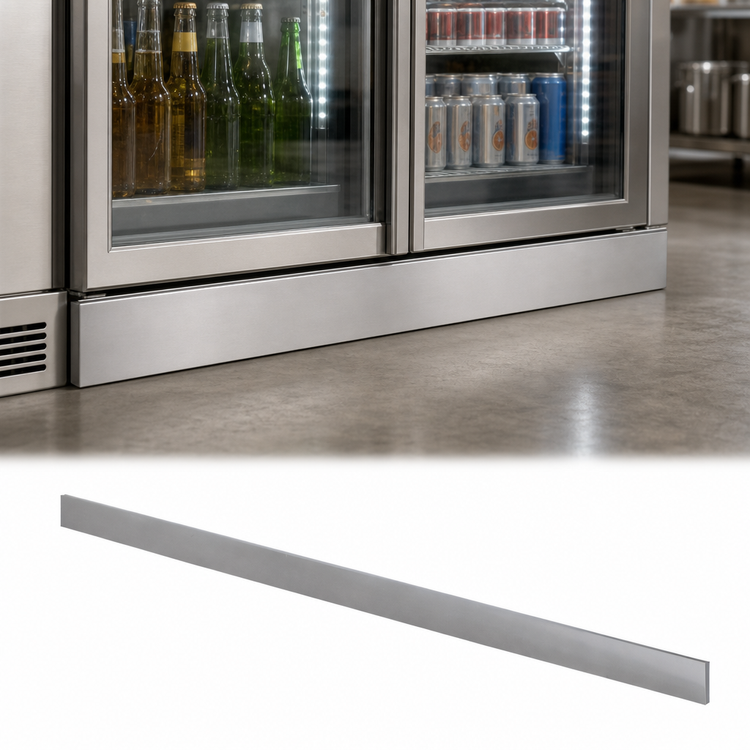 Product image #3 for 52-Inch Stainless Steel Front Kick Plate for Back Bar Coolers