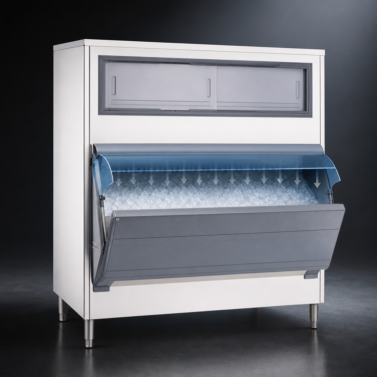 Product image #3 for Follett SmartGATE SG1325S-60 Upright Single Door Ice Bin, 1325 lb. Capacity