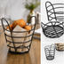 Thumbnail image #3 for American Metalcraft 7-Inch Round Black Wire Serving Basket with Loop Handles