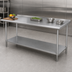 Thumbnail image #3 for Advance Tabco FAG-3010 Stainless Steel-Top Work Table with Rear Up-Turn and Galvanized Undershelf, 120