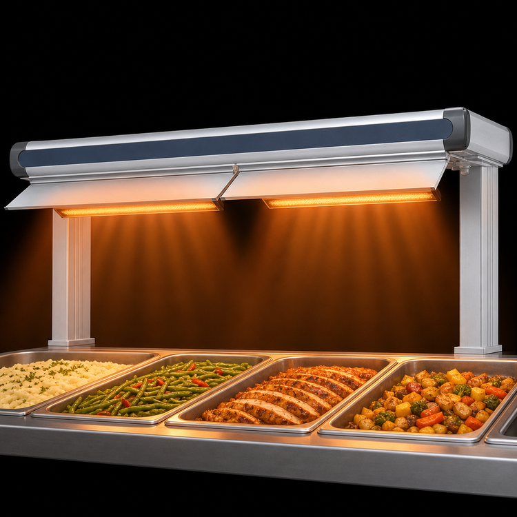 Product image #3 for Hatco Glo-Ray Designer Dual Infrared Strip Heater, 87-1/2-Inch Wide, 6-Inch Spacing, 3000W, Aluminum Finish