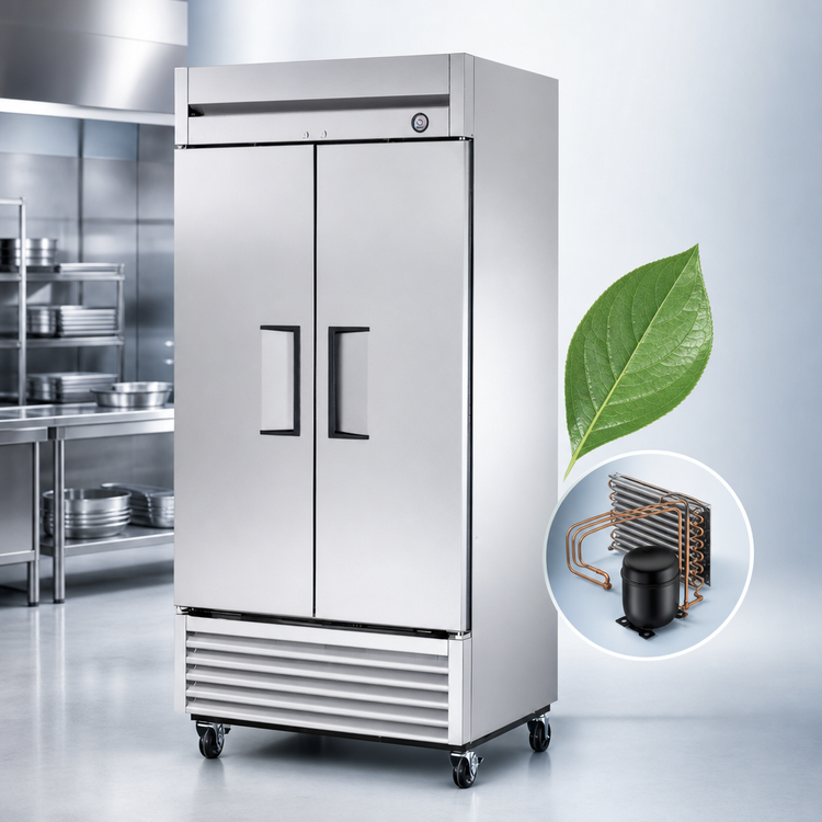 Product image #3 for True T-35F-HC Two-Section Reach-In Freezer with Solid Swing Doors, -10°F, Self-Contained Bottom-Mounted