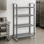 Thumbnail image #3 for Cambro Camshelving® Elements EXU242484V4480 24"W x 24"D x 84"H 4-Tier Vented Stationary Starter Shelving Unit, Speckled Gray