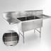 Thumbnail image #3 for John Boos B Series 2-Compartment Stainless Steel Sink with Left and Right Drainboards, 99-1/4 Inch Wide