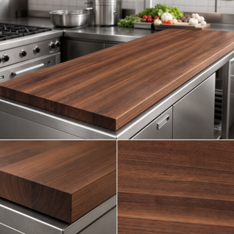 Product image #3 for Boos Block American Black Walnut Edge Grain Kitchen Countertop, 144 x 27 x 3 Inch, Penetrating Oil Finish