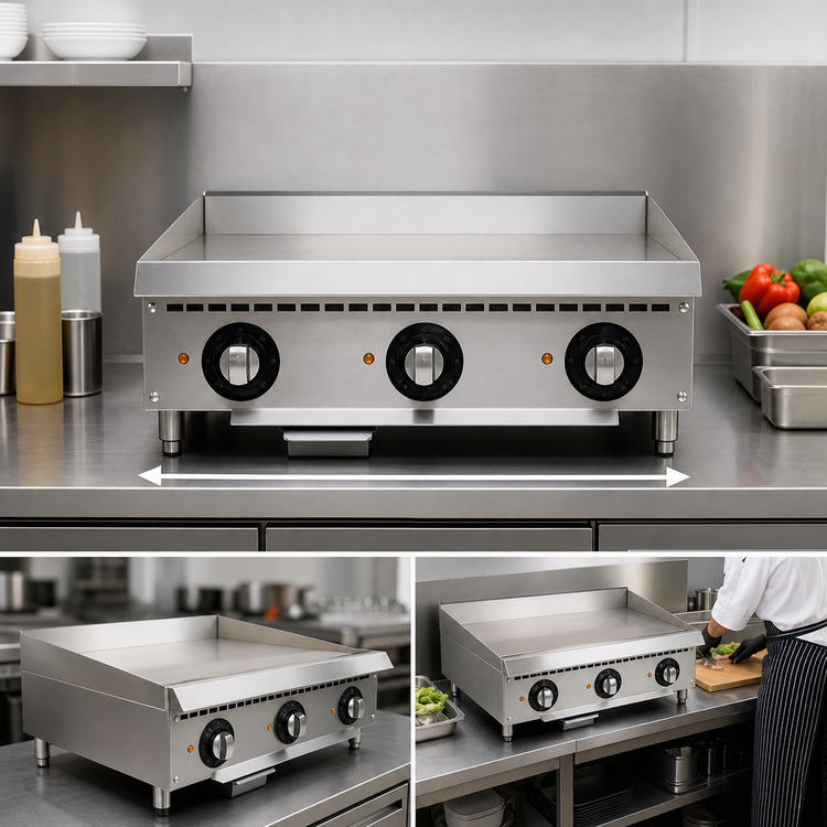 Product image #3 for IKON Cooking 36-Inch Electric Countertop Griddle with Smooth Steel Plate and Thermostatic Controls