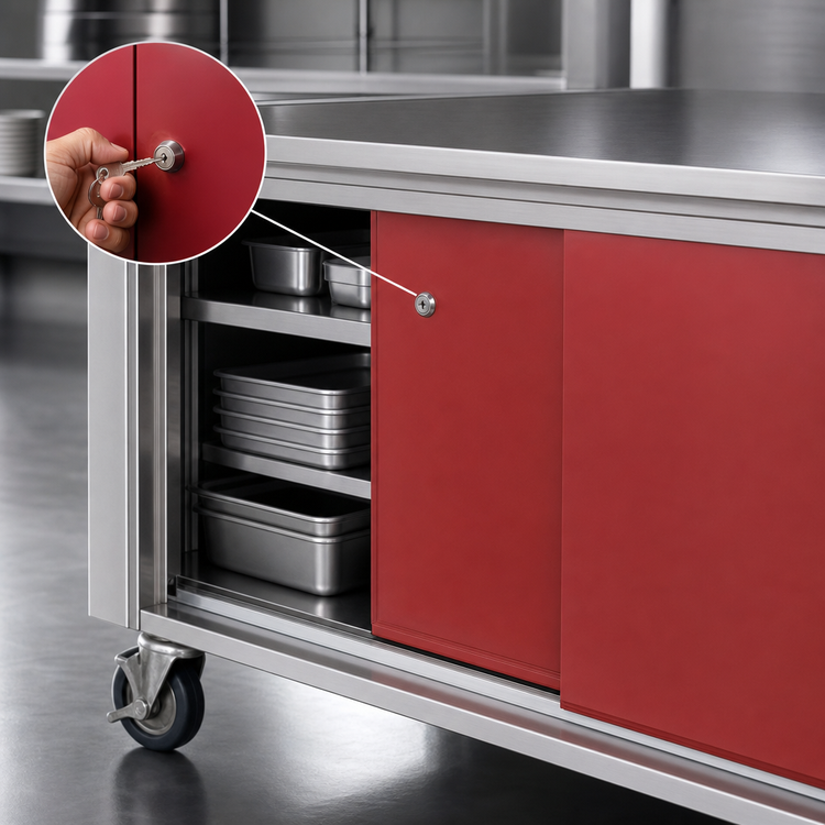 Product image #3 for Vollrath 4-Series Signature Server 46-Inch Stainless Steel Storage Module with Locking Sliding Doors