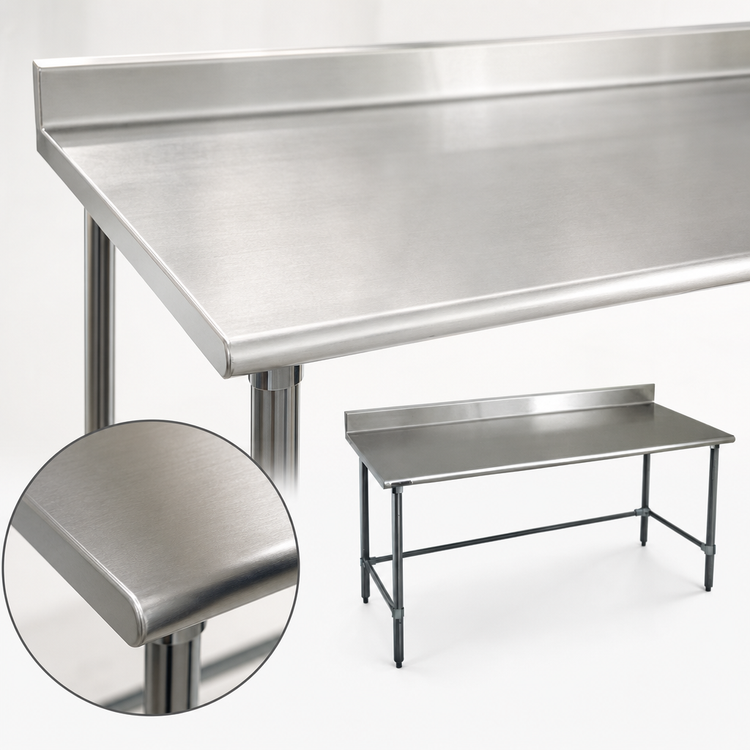 Product image #3 for Eagle BlendPort® Deluxe Series Stainless Steel Work Table with 4-1/2-Inch Backsplash, 48 x 24 Inches