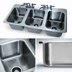 Thumbnail image #3 for Advance Tabco Three-Compartment Drop-In Stainless Steel Sink with Faucets and Basket Drain, 10 x 14 x 10 Inch Bowls