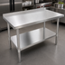 Thumbnail image #3 for John Boos Stallion 72 x 30 Economy Work Table with 430 Stainless Steel Top and 1-1/2 Inch Rear Riser