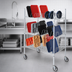 Thumbnail image #3 for Channel Manufacturing Mobile Glass/Oval Tray Drying Rack, 3 Shelves, 102-Tray Capacity