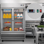Thumbnail image #3 for Koolmore RIR-2D-GD 54-Inch Two-Section Glass-Door Reach-In Refrigerator, 47 Cu. Ft., Bottom-Mounted Self-Contained, Stainless Steel