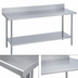 Thumbnail image #3 for Duke 120-Inch x 24-Inch 14-Gauge 300 Series Stainless Steel Work Table with 5-Inch Riser and Galvanized Undershelf