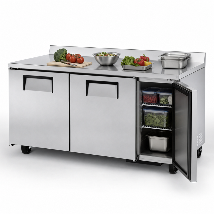 Product image #3 for True TWT-67F-HC Deep Worktop Freezer, 2-Section, Solid Door, 67-1/4 Inch Wide